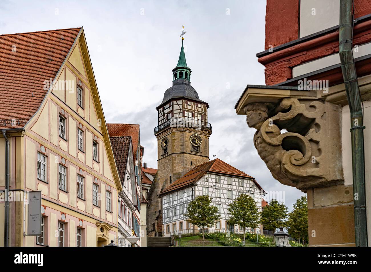 Der Stadtturm in Backnang, Rems-Murr-Kreis, Baden-Württemberg, Deutschland Stadtturm in Backnang, Rems-Murr-Kreis, Baden-Württemberg, Germa Stockfoto