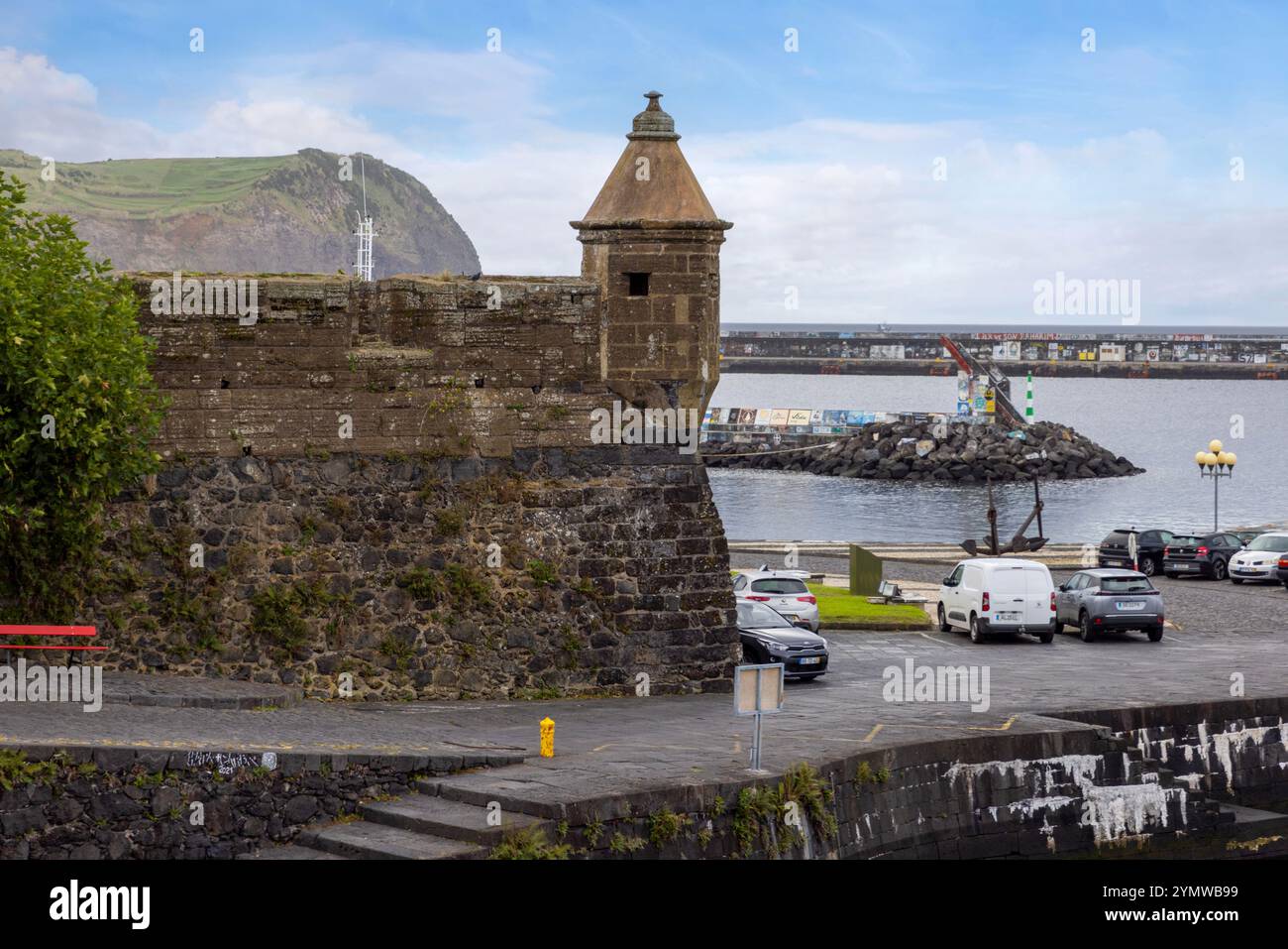 Bekannt als Sea-City, Horta, Faial Island, Azoren, hat eine große nautische Tradition. Stockfoto