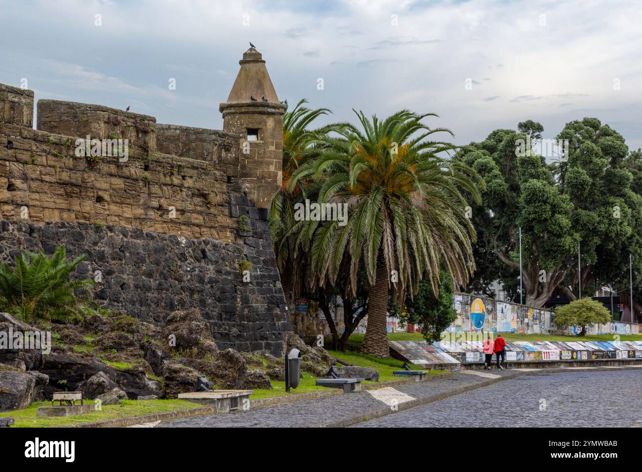 Bekannt als Sea-City, Horta, Faial Island, Azoren, hat eine große nautische Tradition. Stockfoto