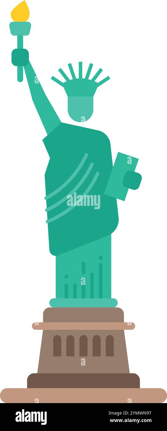Symbol der Freiheitsstatue in Farbe. Freiheitssymbol. Berühmtes Wahrzeichen Stock Vektor