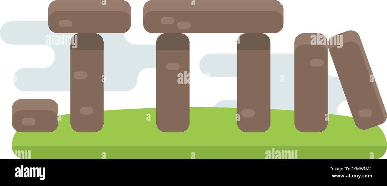 Stonehenge-Farbsymbol. Altes Wahrzeichen. Altes Steindenkmal Stock Vektor