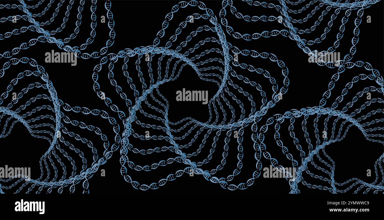 ABSTRAKTER HERZFÖRMIGER DNA-HINTERGRUND Stock Vektor