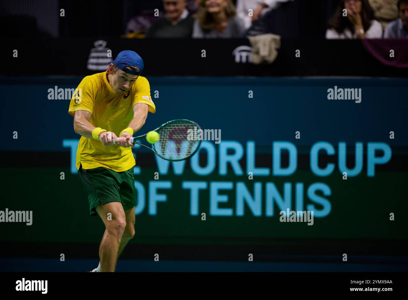 Malaga, Spanien, 23. November 2024. Alex de Minaur aus Australien beim Halbfinale Davis Cup Finale 8 Singles Match 2. Quelle: Vicente Vidal Fernandez/Alamy Live News Stockfoto