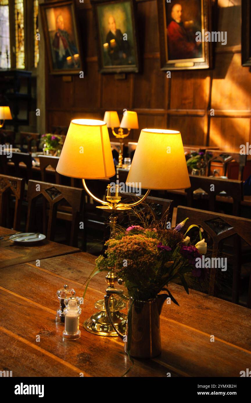 OXFORD, Großbritannien - 23. AUGUST 2017: Great Dining Hall in Christ Church College der University of Oxford in England. Stockfoto