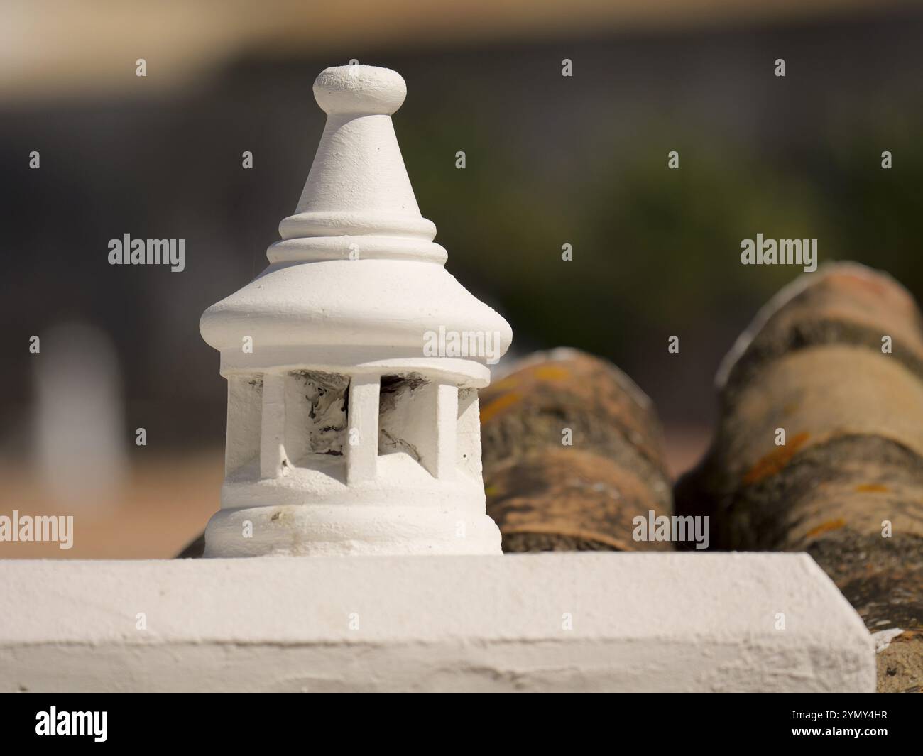 Malerischer portugiesischer Kamin in Albufeira, Algarve, Portugal, Europa Stockfoto