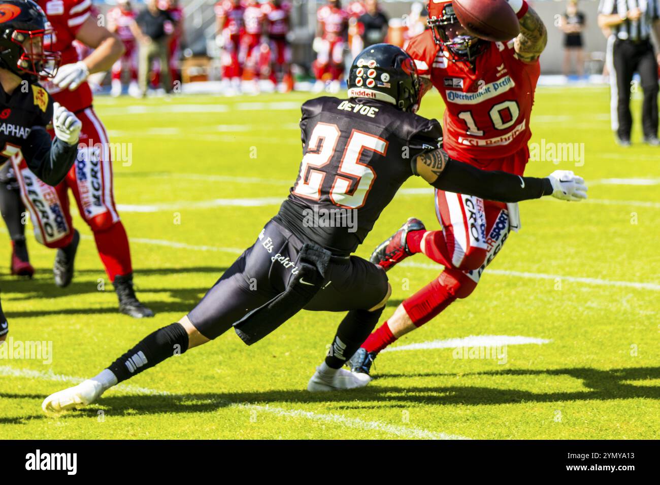 Fußballspiel GFL, Saarland Hurricanes vs. Marburg Söldner, 11.Juni 2022 Stockfoto