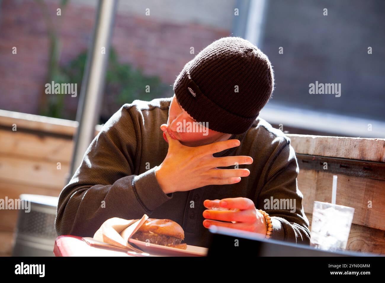 Szenen aus Umami Burger am 1520 Cahuenga Blvd in Hollywood, CA. Stockfoto