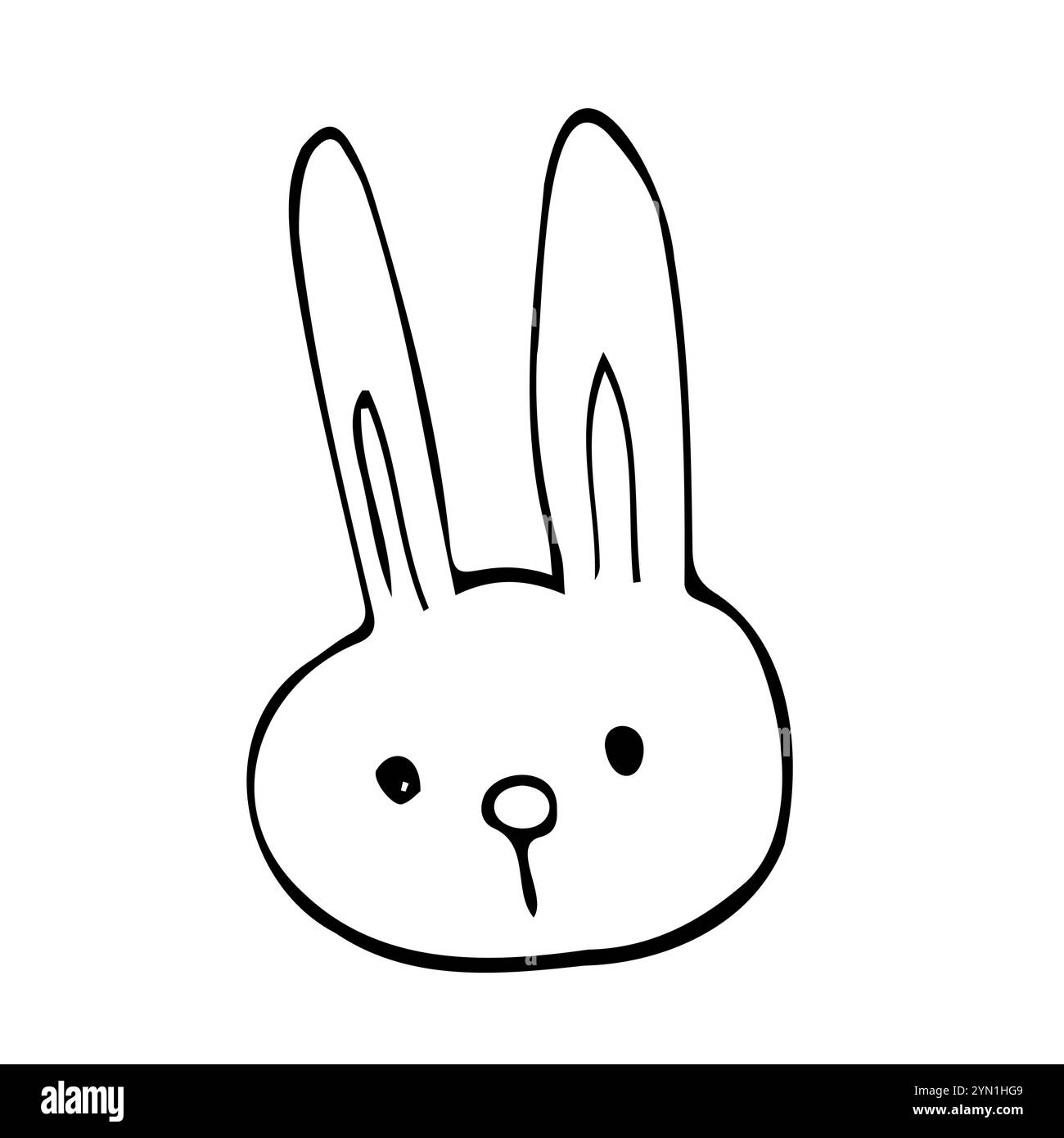 Niedliche Gesichter mit Kritzelhasen. PET-Köpfe. Frohe osterhasen. Vektorabbildung Stock Vektor