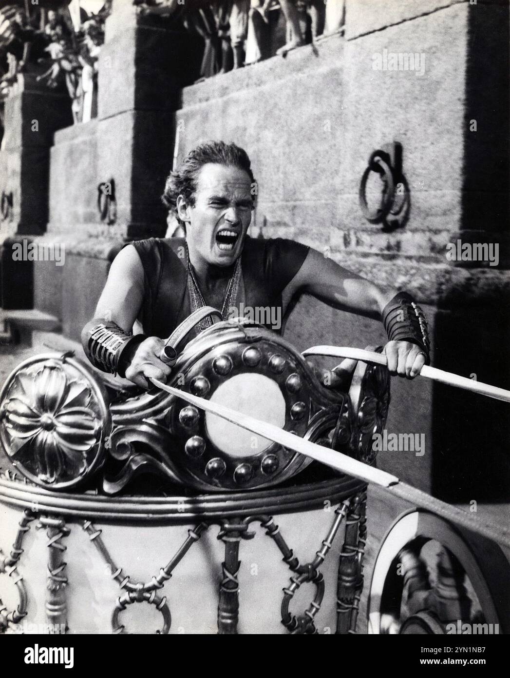 Filmstar Charlton Heston in „Ben-Hur“ (MGM, 1959) Werbefoto Stockfoto