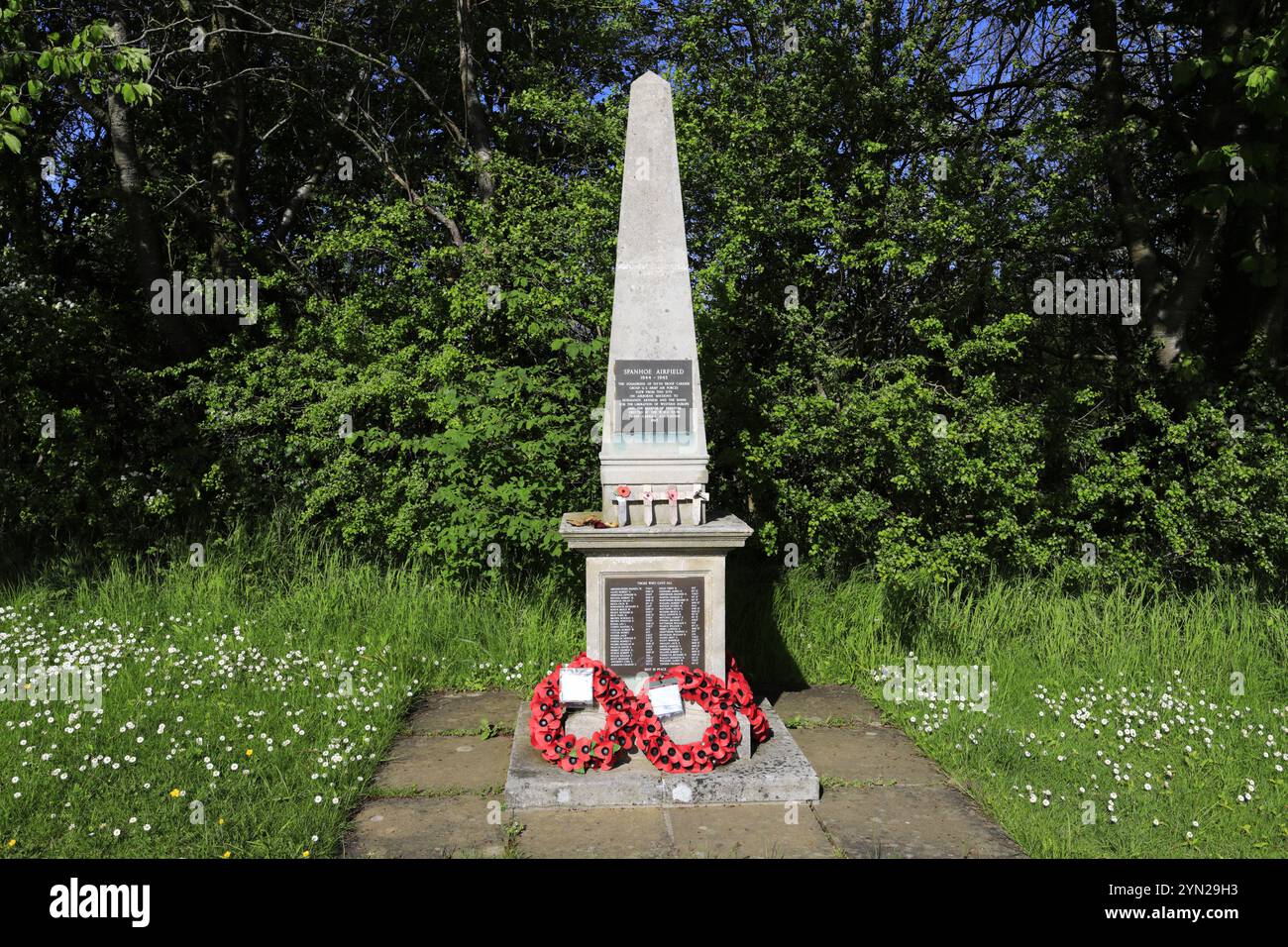 Die USAAF, 315th Truppe Carrier Group, Spanhoe Memorial nahe Harringworth Village, Northamptonshire; England; Vereinigtes Königreich Stockfoto