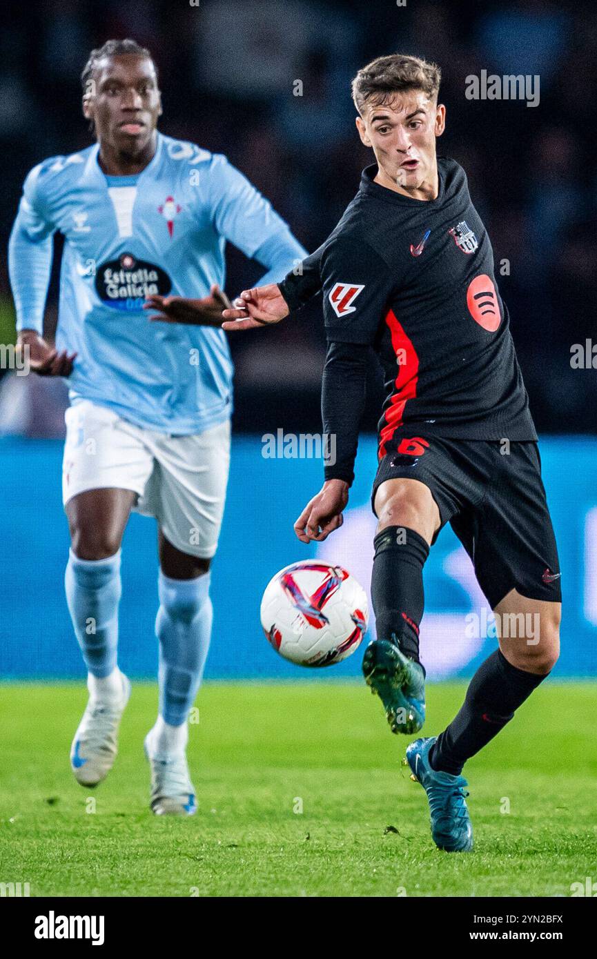 Vigo, Deutschland. November 2024. Fussball La Liga 14. Spieltag Celta Vigo - FC Barcelona am 23.11.2024 im Estadio Abanca Balaidos in Vigo Gavi Pablo Martin Paez Gavira ( Barcelona ) Foto: Revierfoto Credit: ddp Media GmbH/Alamy Live News Stockfoto