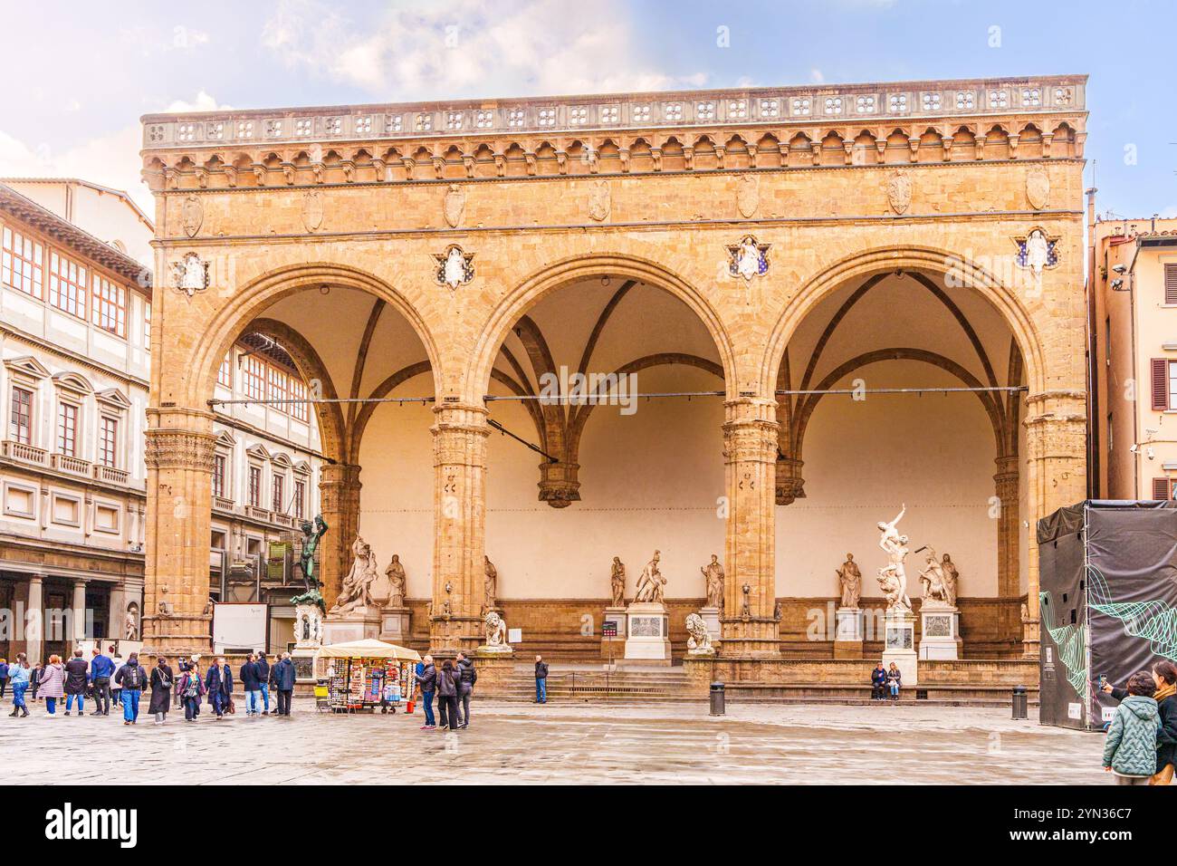 Loggia della Signoria auf der Piazza della Signoria in Florenz Stockfoto