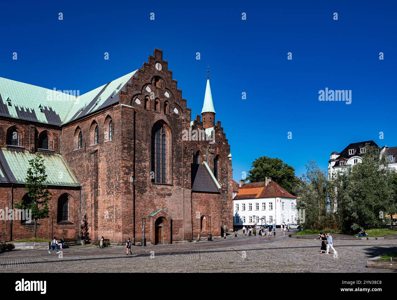 Blick auf das Halbdurchschnitt der Kathedrale von Aarhus Stockfoto