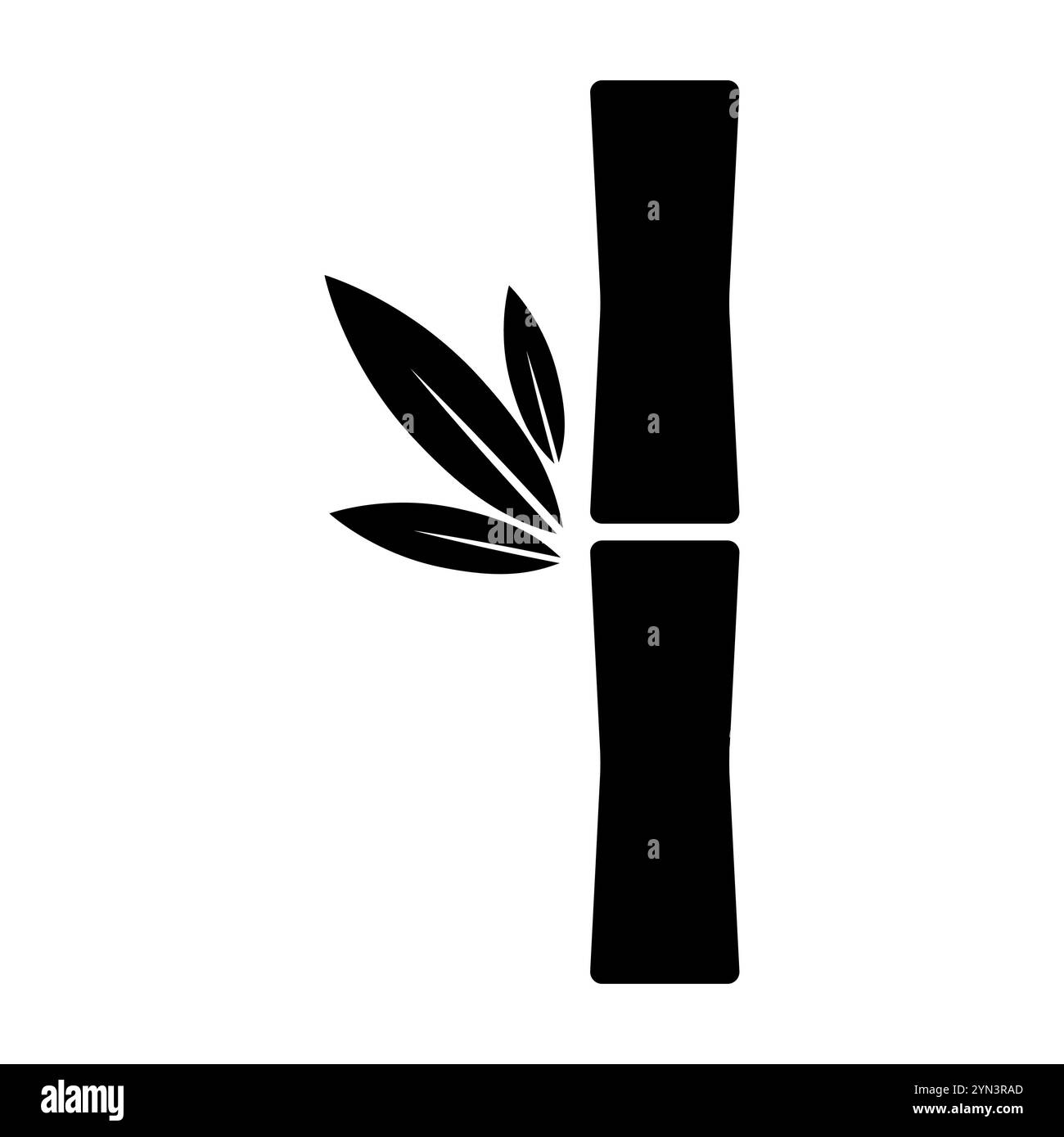 Bambusblatt-Ikone, tropische Natur-Symbol-Design, Web-Zeichen-Vektor-Illustration. Stock Vektor