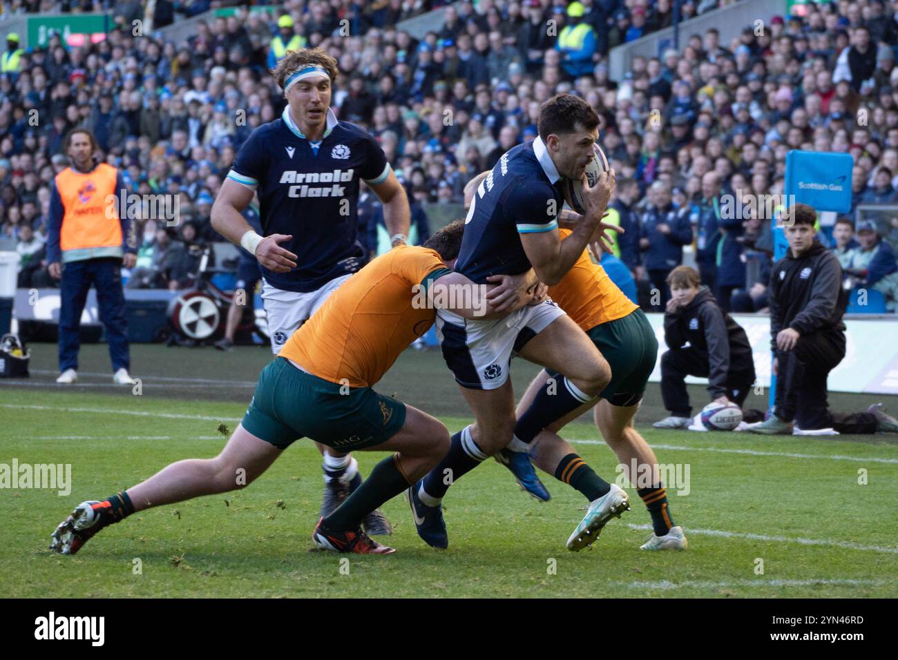 Edinburgh, Großbritannien. November 2024. Blair Kinghorn (15. Schottland) in Aktion während des Rugby-Spiels zwischen Schottland und Australien im Scottish Gas Murrayfield Stadium in Edinburgh, Schottland Credit: Samuel Wardle/Alamy Live News Stockfoto