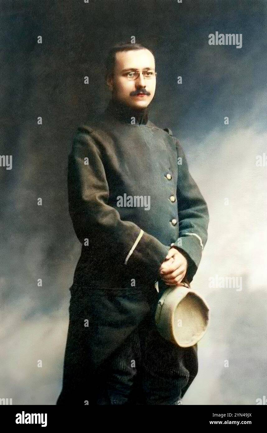 Porträt von Marc Bloch Sergeant 1914 - spätere Färbung Stockfoto