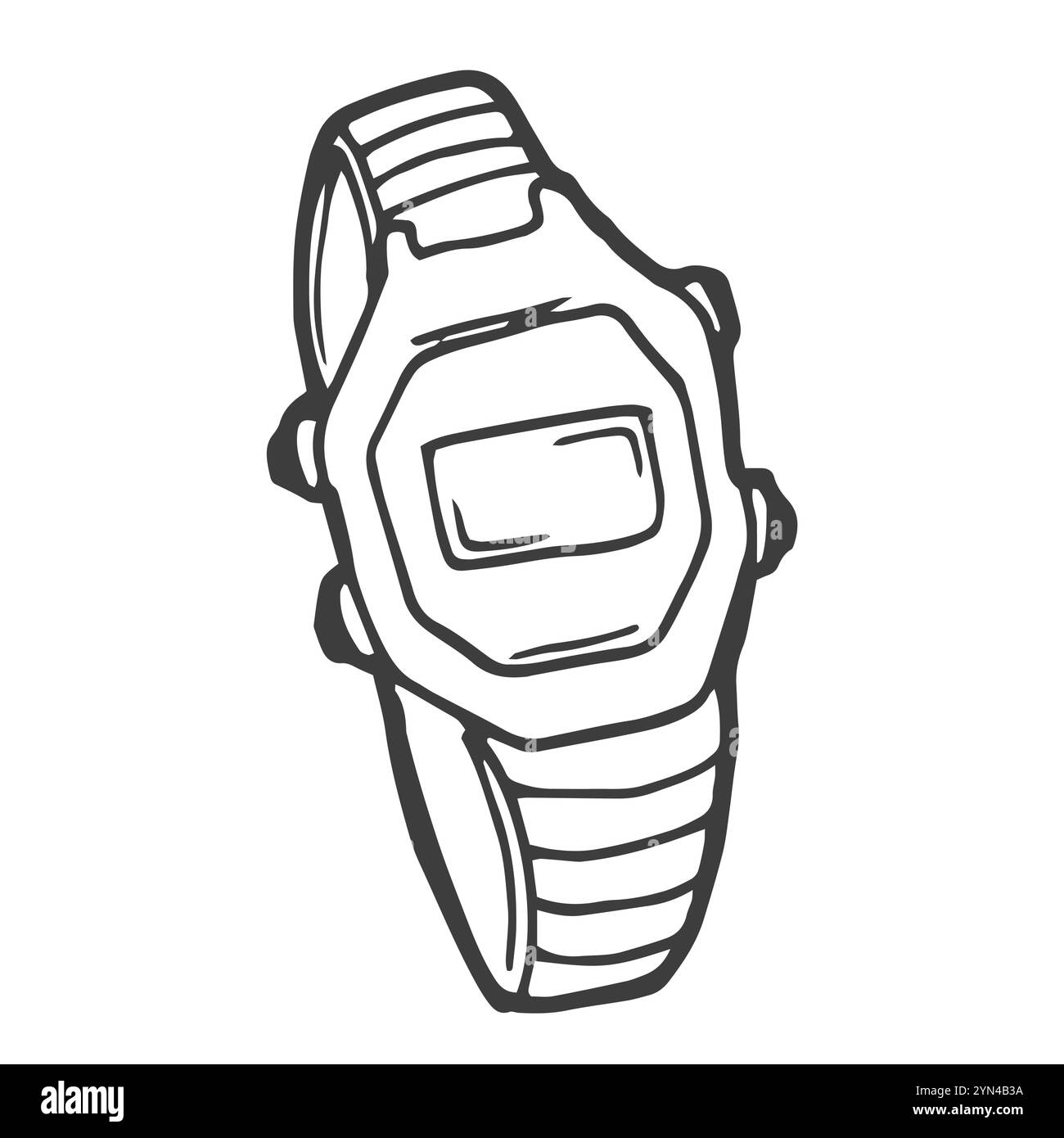 Vector Sketch Retro Handgelenksuhr Stock Vektor