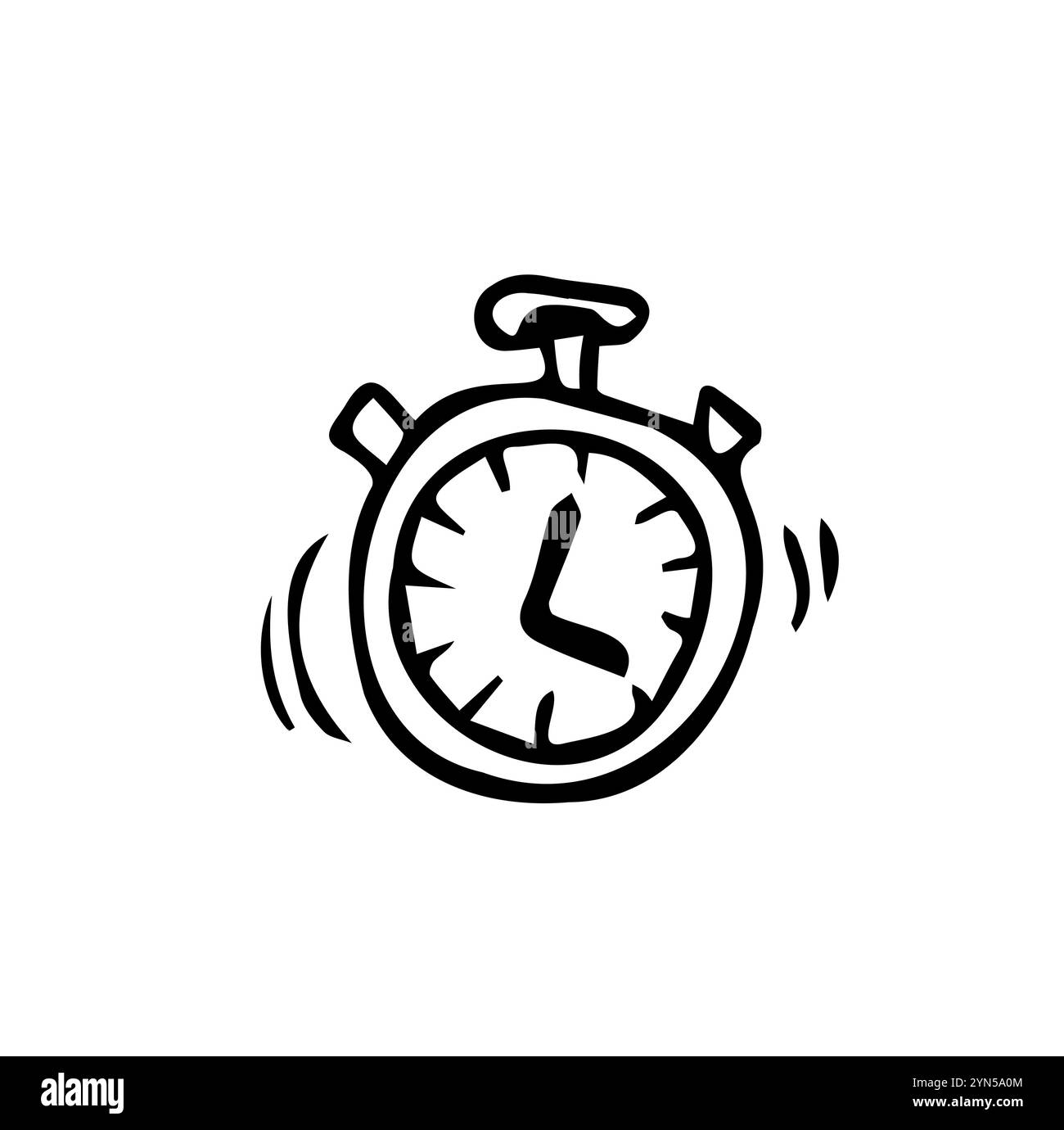 Kompass im Doodle-Stil isoliert auf weißem Hintergrund. Handgezeichnete Vektorskizze. Illustration des touristischen Navigators. Design für Print, Web, Mo Stock Vektor