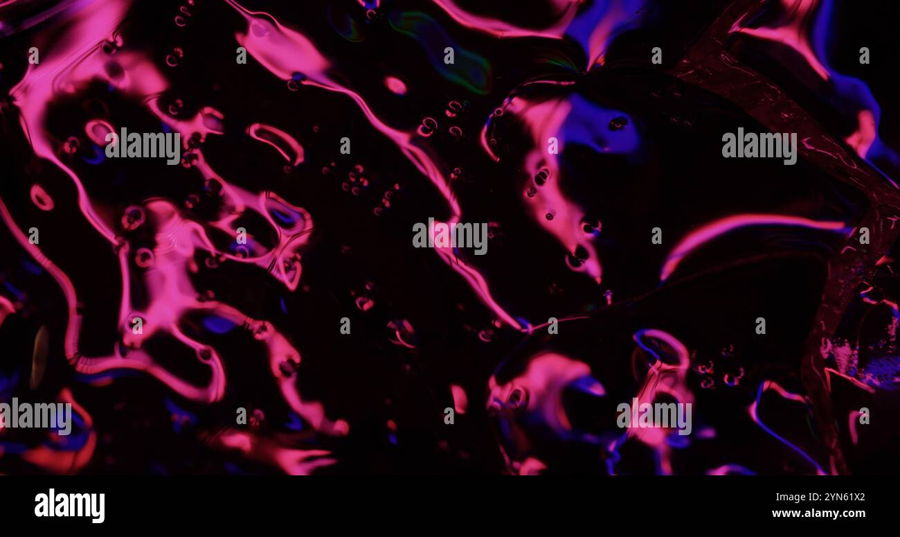 Holographische Blendung. Regenbogenüberlauf. Mystische Luminositätsschädigung. Abstrakte, wellige Punktpunktbeleuchtung im Zickzack-Punktstrahl. Stockfoto