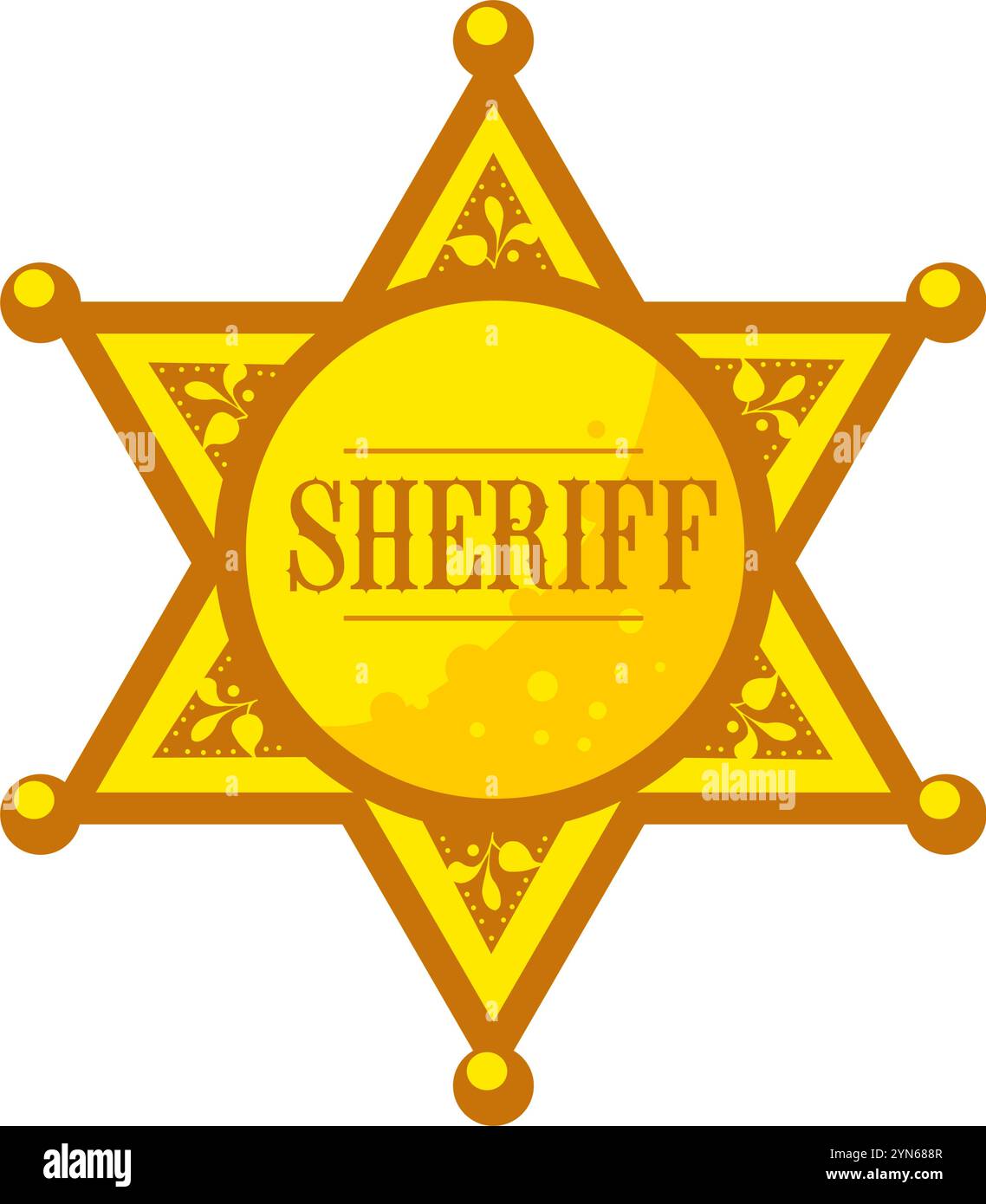 Alter Sheriff-Star, Abzeichen - Vektor-Illustration Stock Vektor