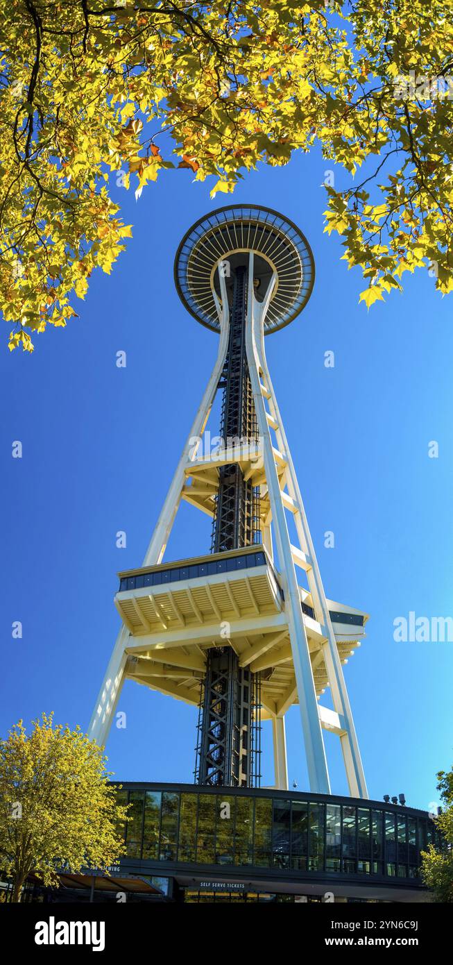 SEATTLE, USA, 03. SEPTEMBER 2022, Famous Space Needle of Seattle, Washington State, USA, Nordamerika Stockfoto