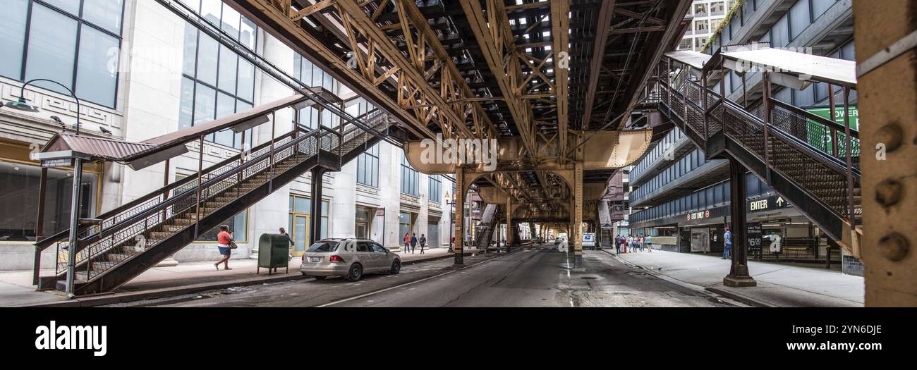 U-Bahn-Strecken der Loop-Linie in Chicago, USA, Nordamerika Stockfoto