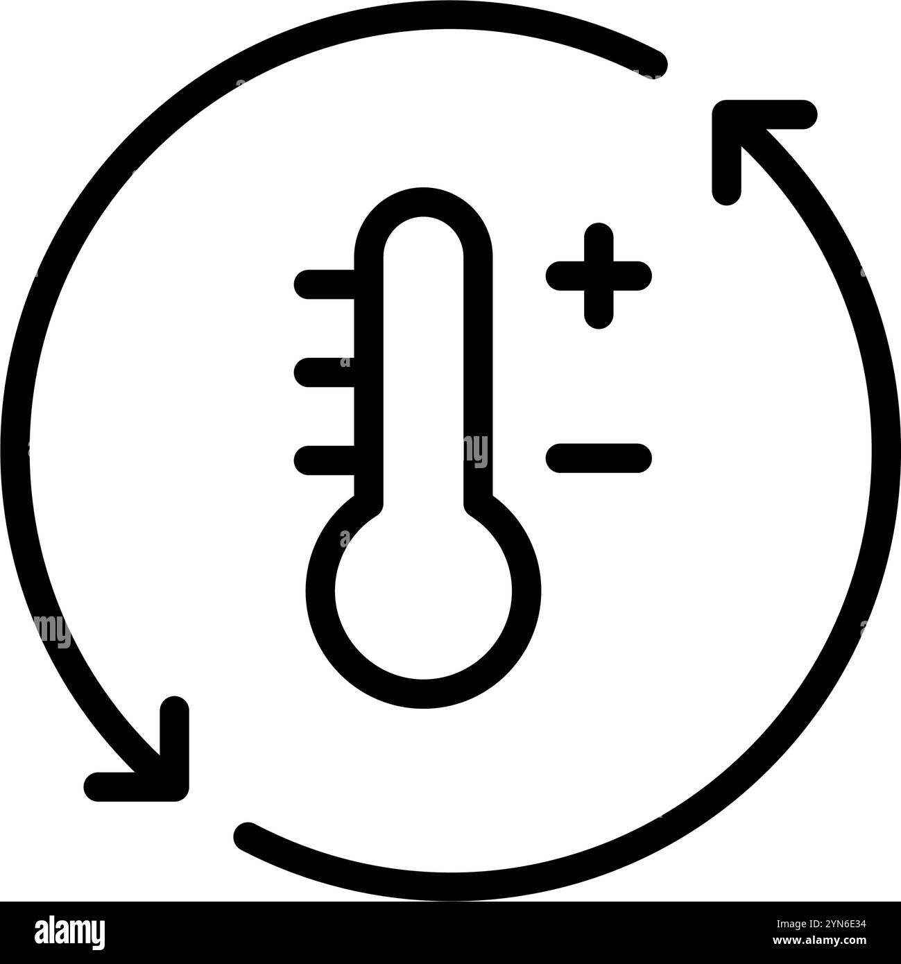 Symbol Für Heizelement. HLK-System, lineares Zeichen. Einfaches Konzept für das Design Ihrer Web-App für Ihr Logo. Vektorkontur, Abbildung. Stock Vektor