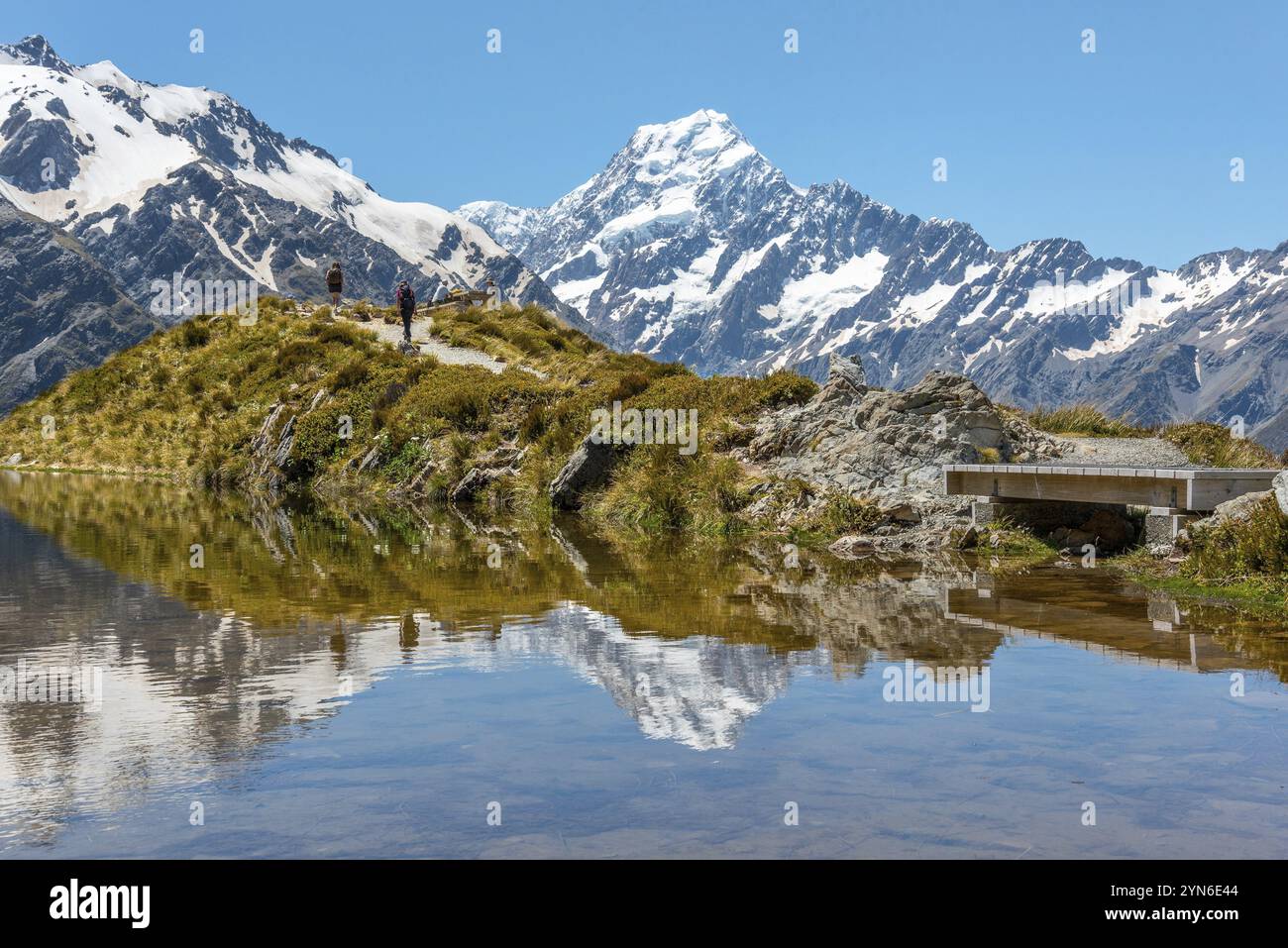 Malerischer Blick auf Mount Cook von der Mueller Hut Route, Mount Cook Nationalpark, Südinsel Neuseelands Stockfoto