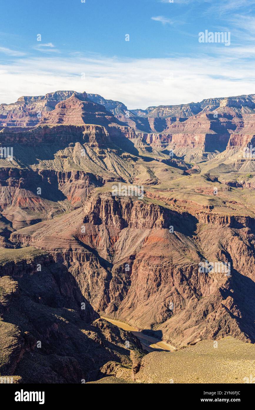 Panoramablick auf den Grand Canyon vom South Kaibab Trail, Arizona, USA, Nordamerika Stockfoto