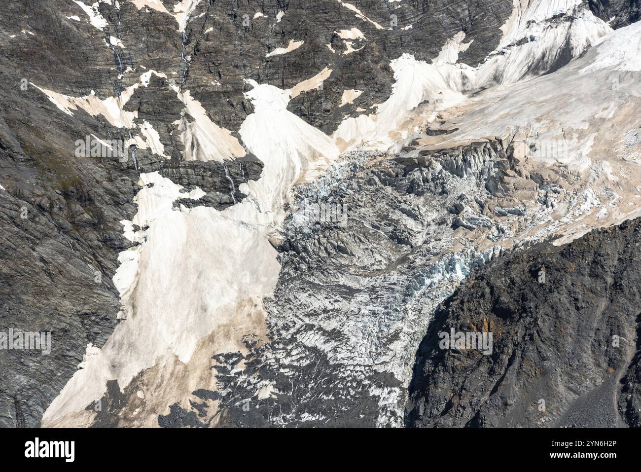 Blick auf den Müller-Gletscher vom Mount Oliver, Mount Cook National Park, Südinsel Neuseelands Stockfoto