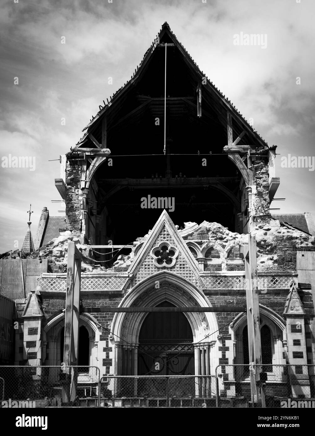 Ruine der berühmten Christchurch Cathedral nach dem Erdbeben von 2011, Südinsel von Neuseeland Stockfoto