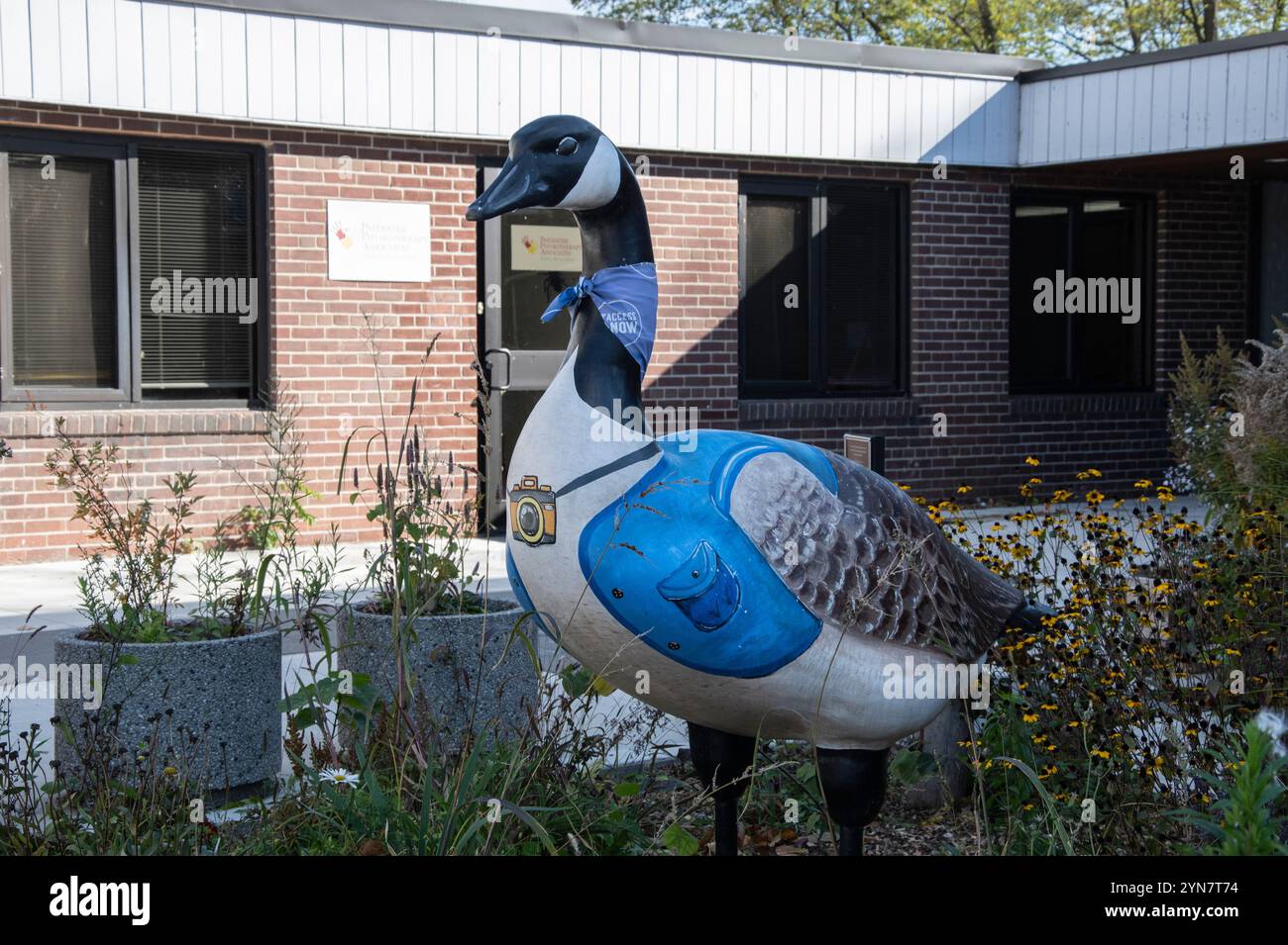 Skulptur Canada Gans im Variety Village an der Danforth Avenue in Scarborough, Toronto, Ontario, Kanada Stockfoto