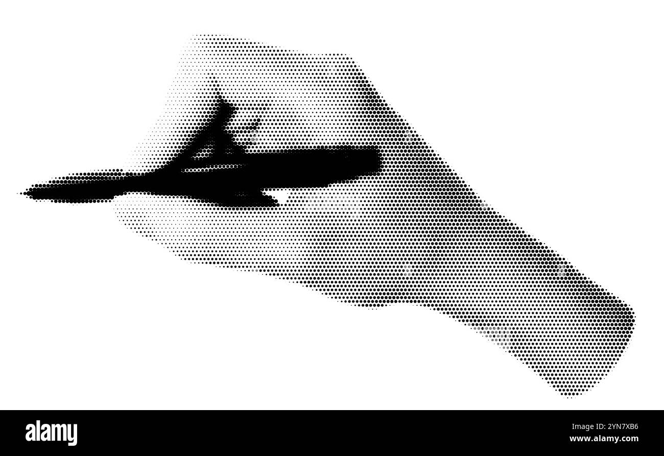 Halbtonbild einer Hand, die einen Stift hält Stock Vektor