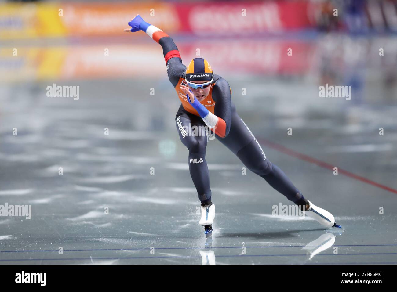 Nagano, Japan. November 2024. Verkerk Naomi (NED) Speed Skating : ISU Speed Skating World Cup 2024/25 Nagano Frauen 500 m bei M-Wave in Nagano, Japan . Quelle: Naoki Morita/AFLO SPORT/Alamy Live News Stockfoto