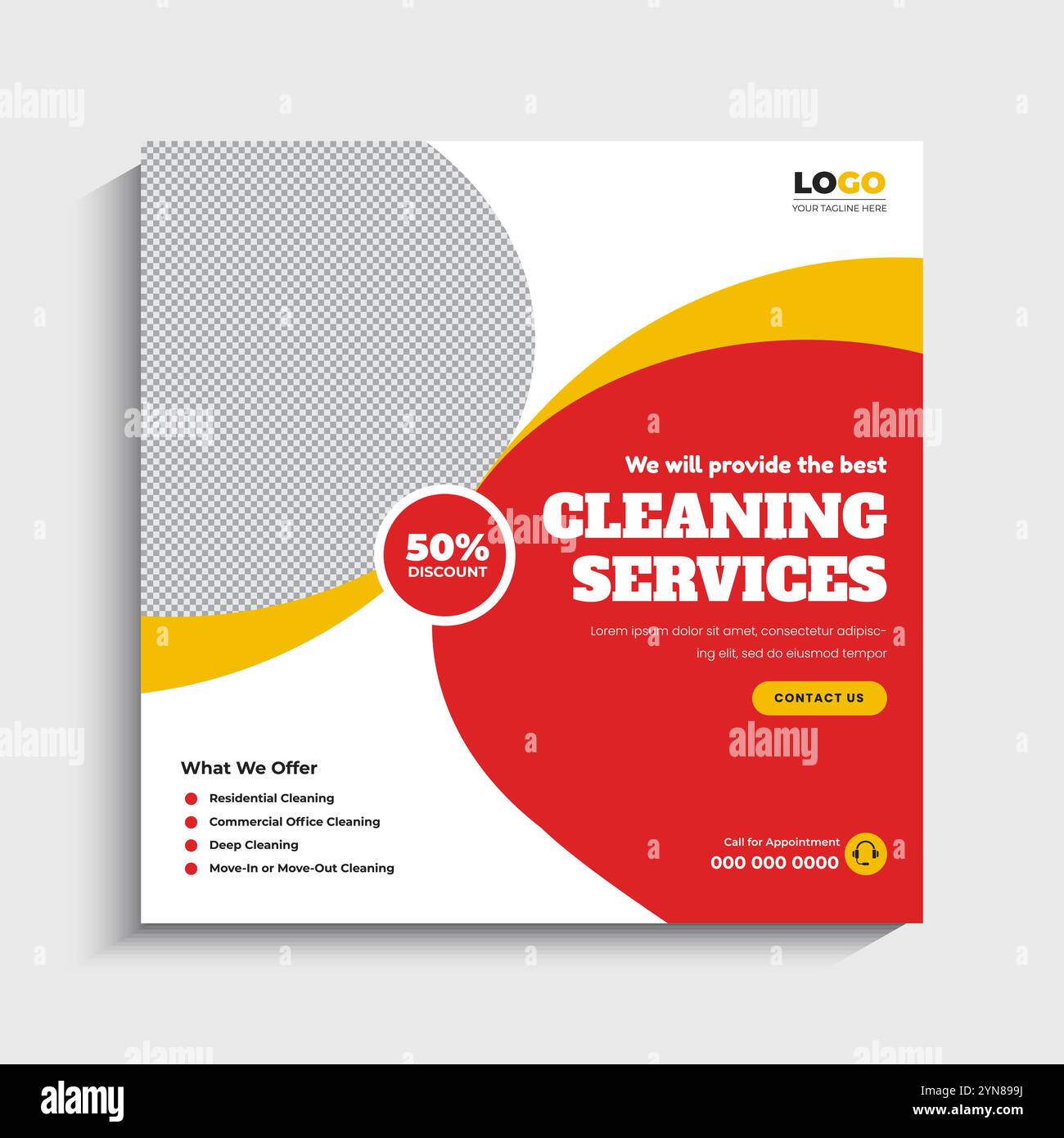 Post-Vorlage Für Reinigungsservice Für Social Media Stock Vektor