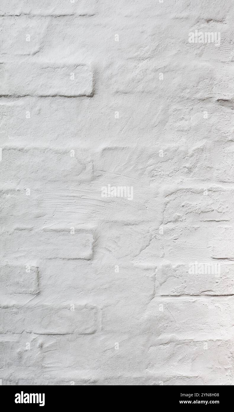 Dekorative Wand mit Mörtel auf Ziegel Stockfoto