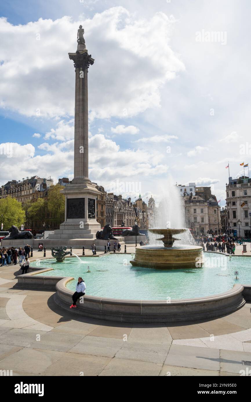 Der Trafalgar Square, Plaza in London, England, in der City of Westminster, Großbritannien Stockfoto
