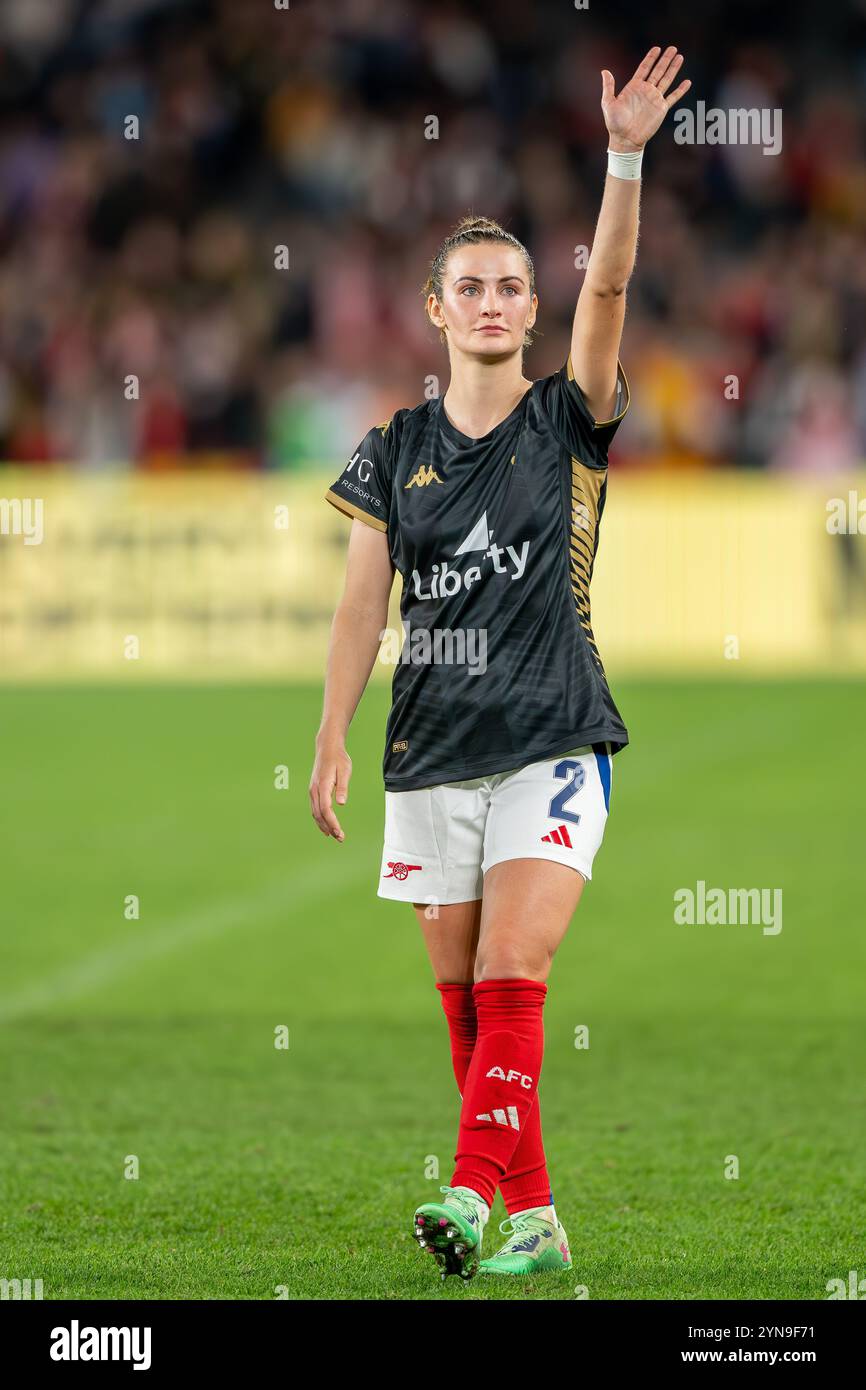 Emily Fox von Arsenal wurde während des Freundschaftsspiels zwischen A-League Women All Stars und Arsenal Women FC im Marvel Stadium gesehen. Sieg für Arsenal Women FC 1:0. Stockfoto