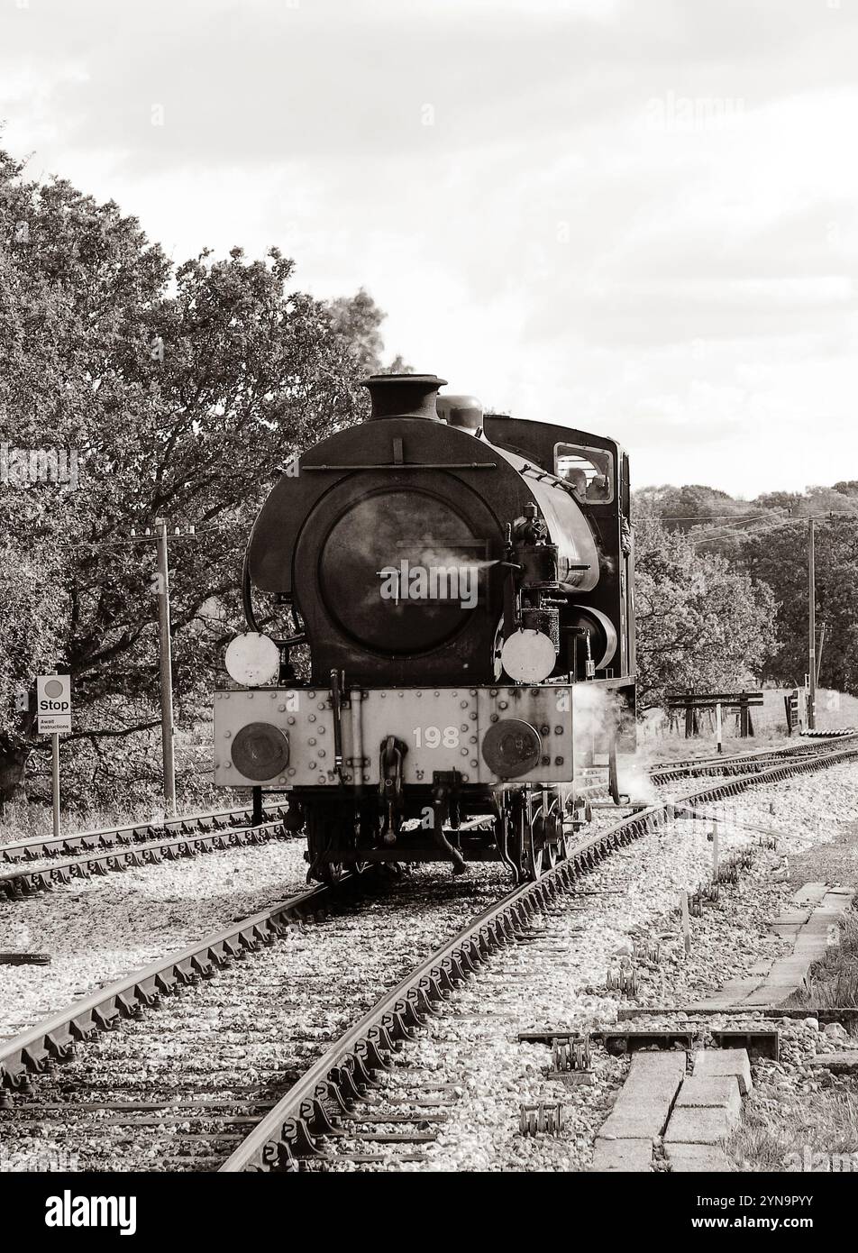 Satteltank-Dampfmaschine Stockfoto