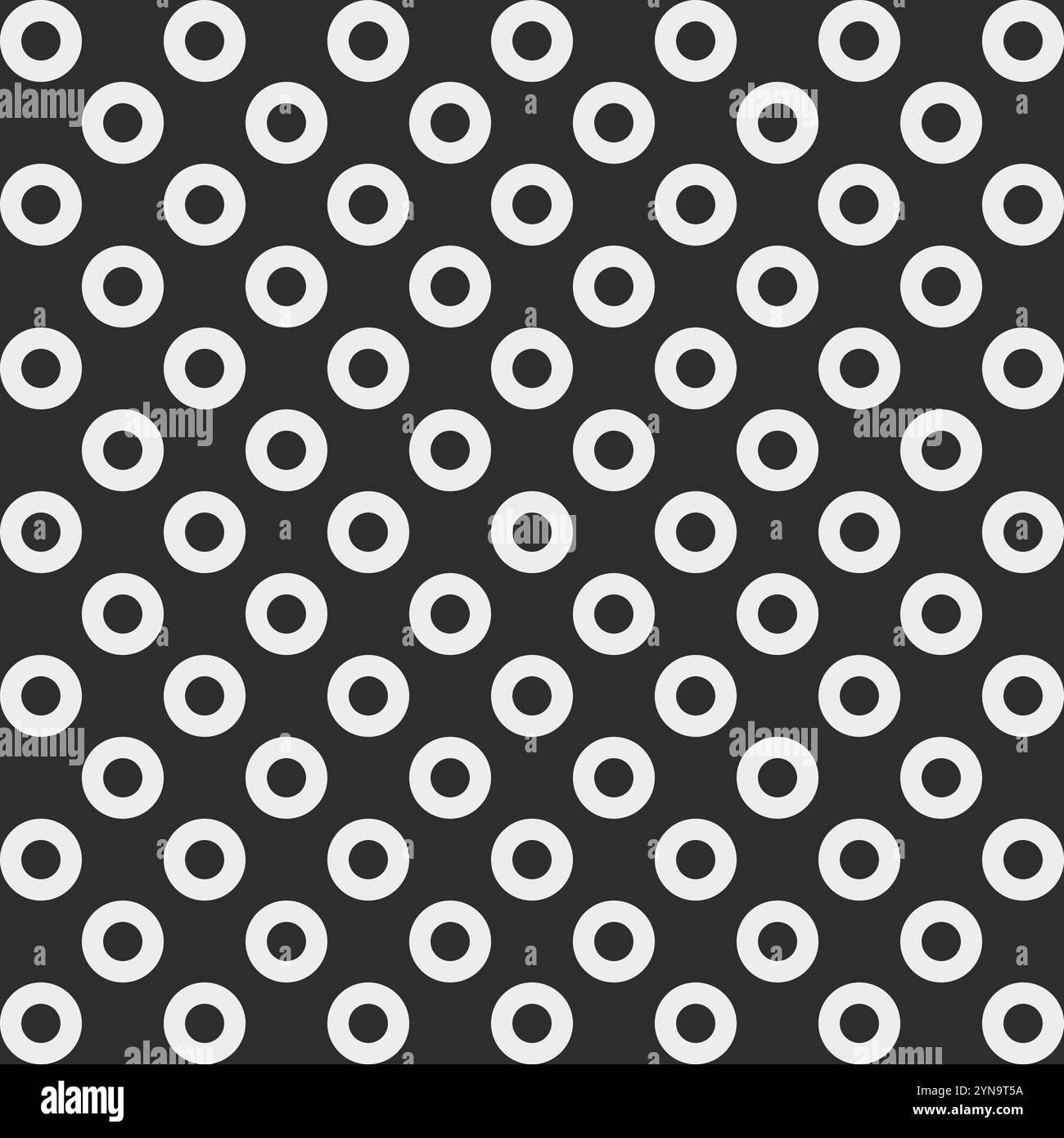 Minimalistisches Retro-Vektormuster mit kreisförmigem Raster und Polka Dots. Ein zeitloser geometrischer Hintergrund aus Kreisen, ideal für Printdesigns und vielseitige g Stock Vektor