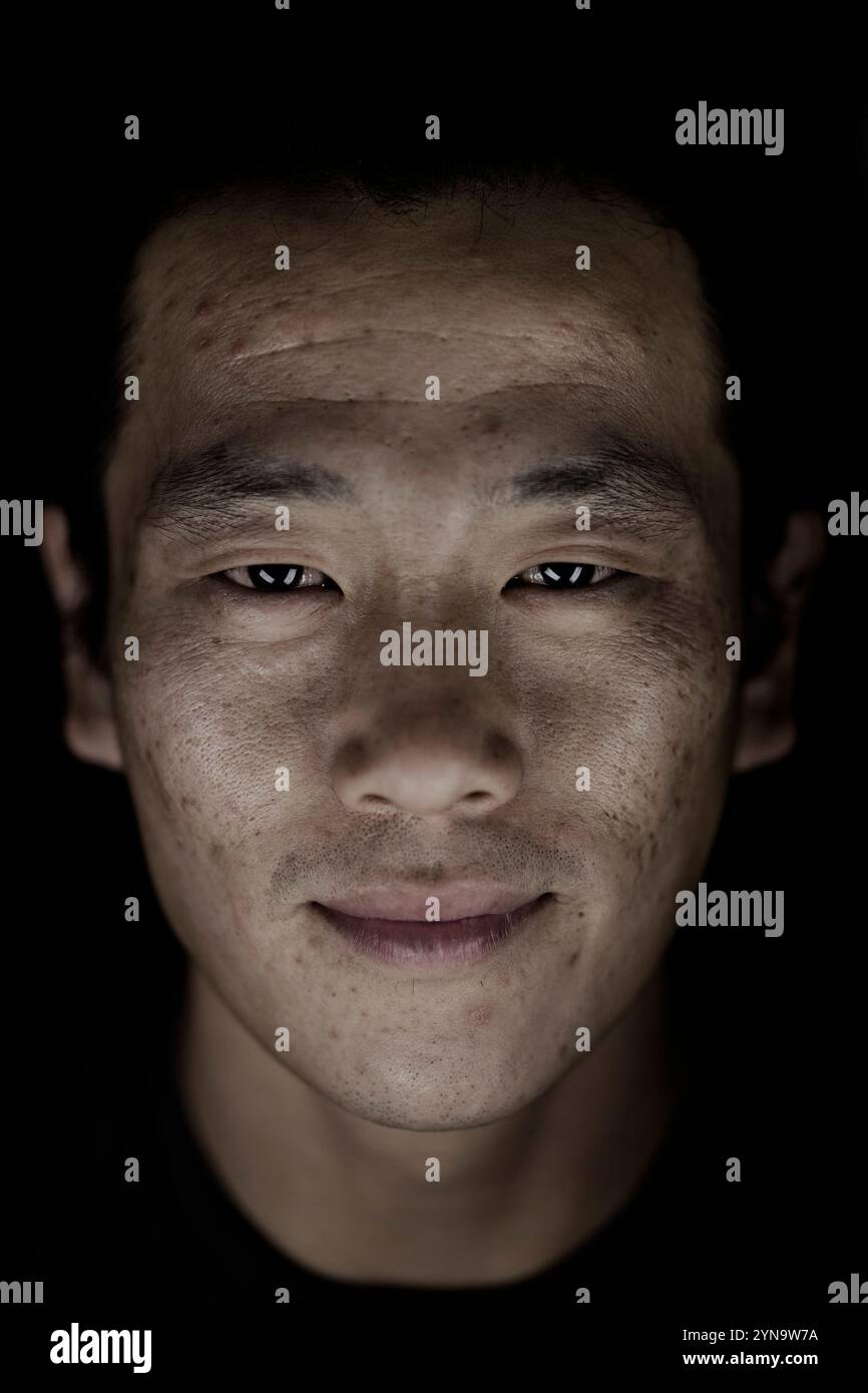 Ein Nahporträt eines Mannes. Stockfoto