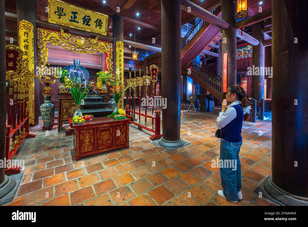 Vietnam, Hanoi, Dong da District, Literaturtempel, konfuzianischer Tempel, gegründet im 11. Jahrhundert, Thai Hoc House Stockfoto
