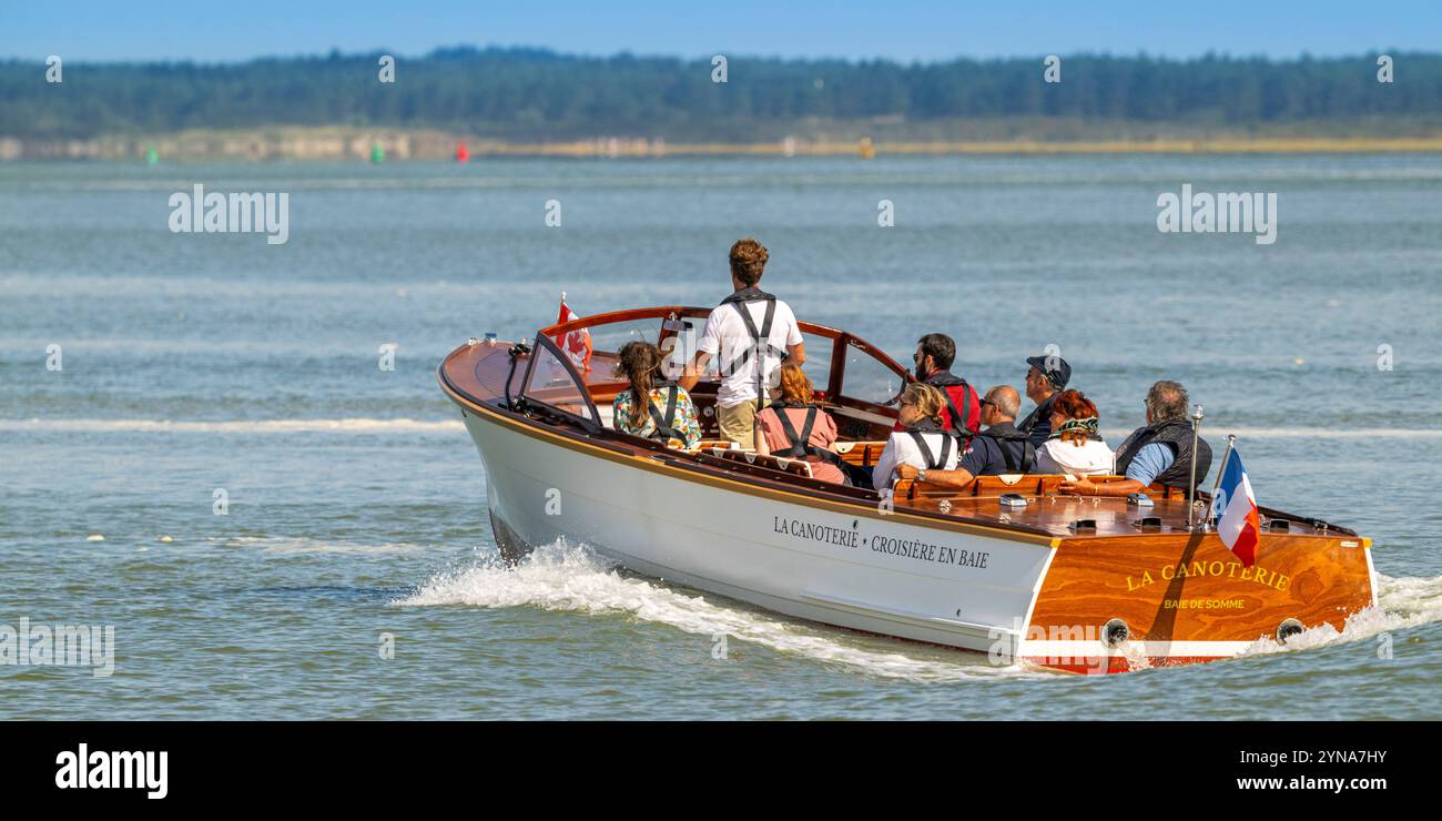 Frankreich, Somme, Somme, Bucht der Somme, Saint-Valery-sur-Somme, Cap Hornu, langsamer Tourismus und Elgance mit dem hübschen Kanoterie-Boot : https: Stockfoto