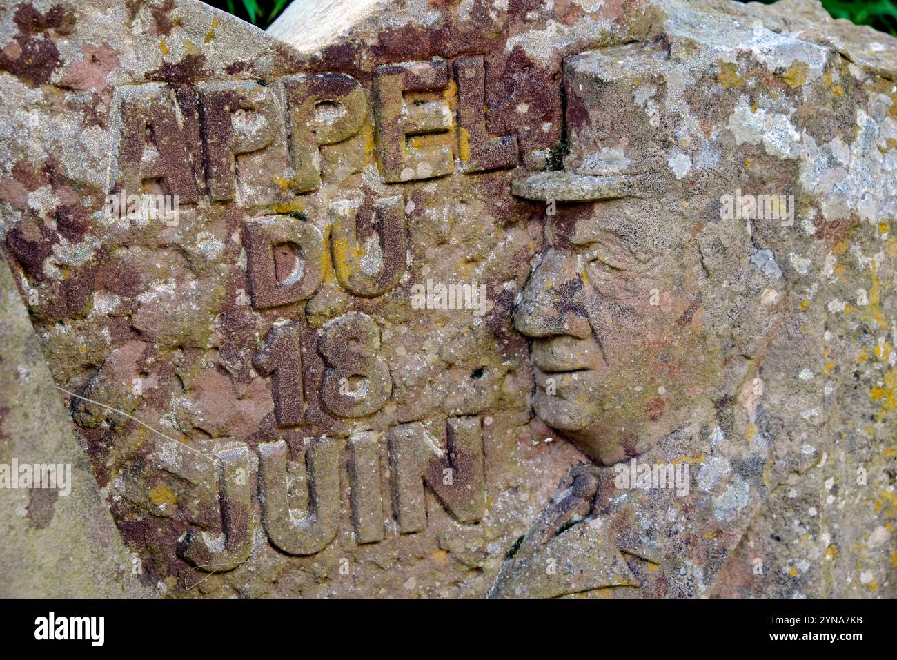 Frankreich, Haut Rhin, Turckheim, Museum des Colmar Pocket Combat Memorial, Winter Liberation 1944-45, de Gaulle Monument und Appell vom 18. Juni Stockfoto