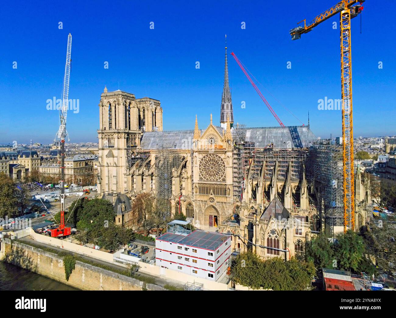 Frankreich, Paris, die Ufer der seine, die von der UNESCO zum Weltkulturerbe erklärt wurden, Ile de la Cite, Kathedrale Notre Dame de Paris Stockfoto