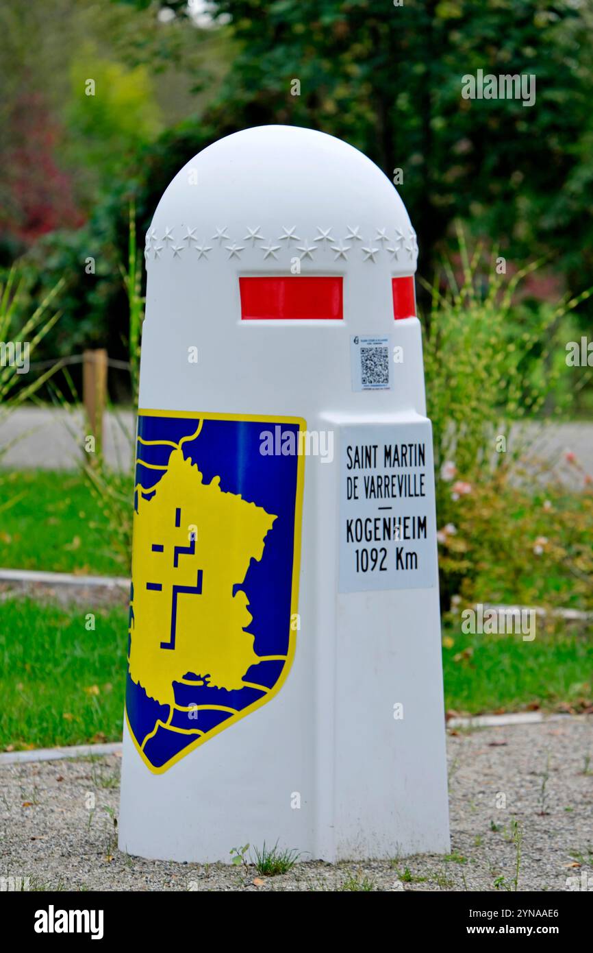 Frankreich, Bas Rhin, Kogenheim, Platz 1. Marokkanisches Spahis-Regiment, Markierung, der Weg der 2. Panzerdivision 1944-45, Befreiung, Eid von Koufra Stockfoto