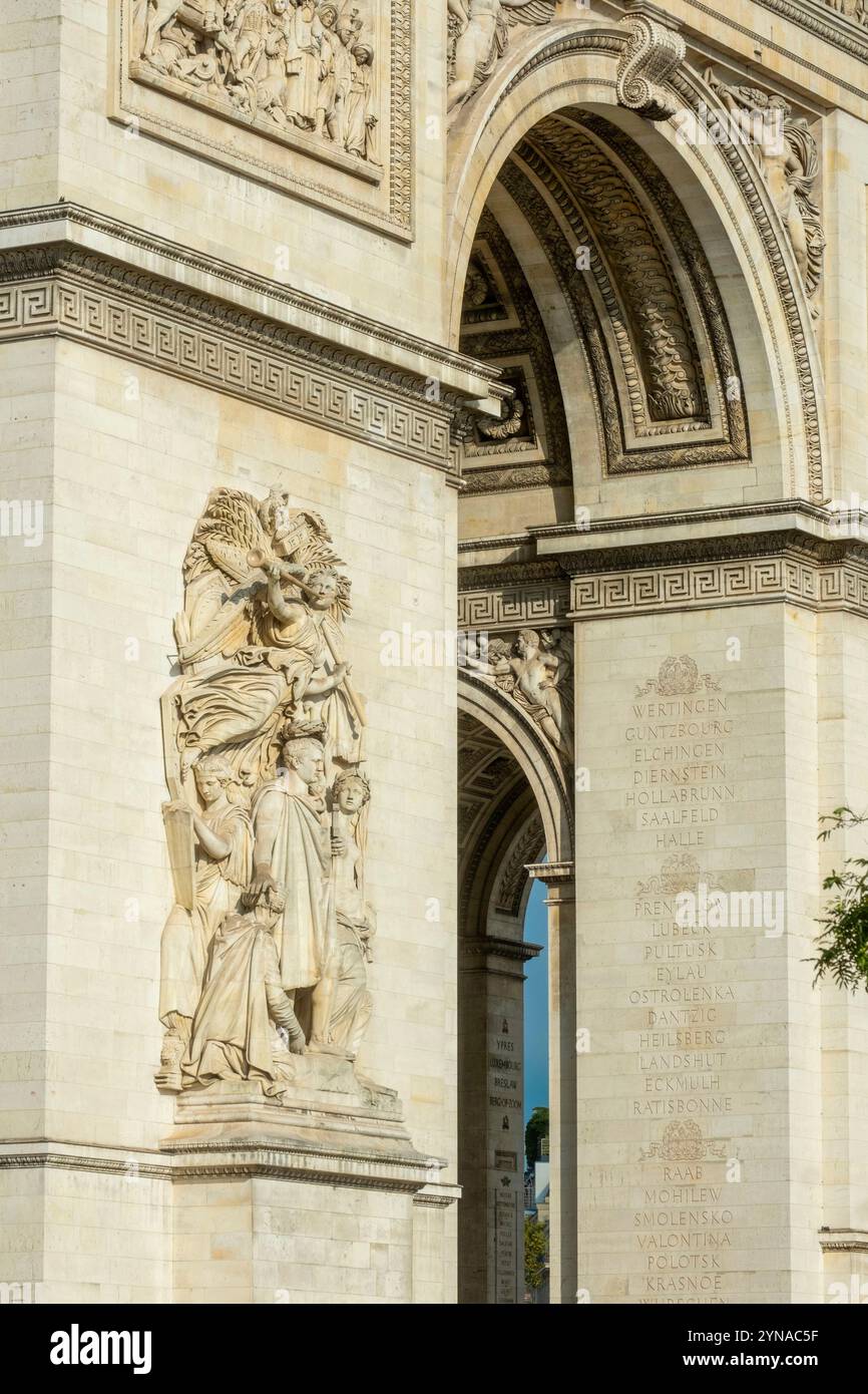 Frankreich, Paris, Place de l'Etoile, Arc de Triomphe, Triumph Napoleons von Jean Pierre Cortot Stockfoto