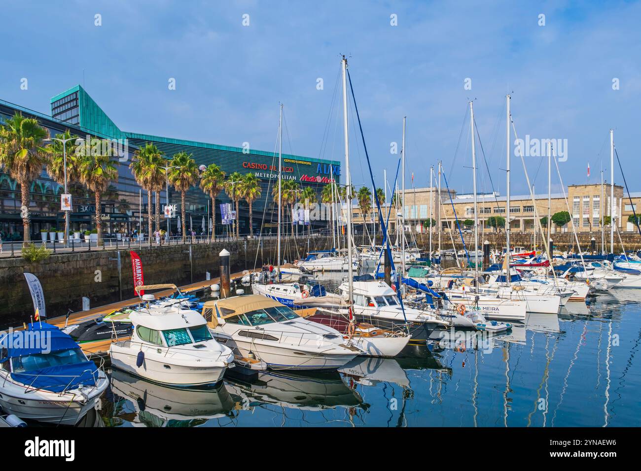 Spanien, Galicien, Vigo, Hafengebiet Beiramar, der Yachthafen in der Ria de Vigo Stockfoto