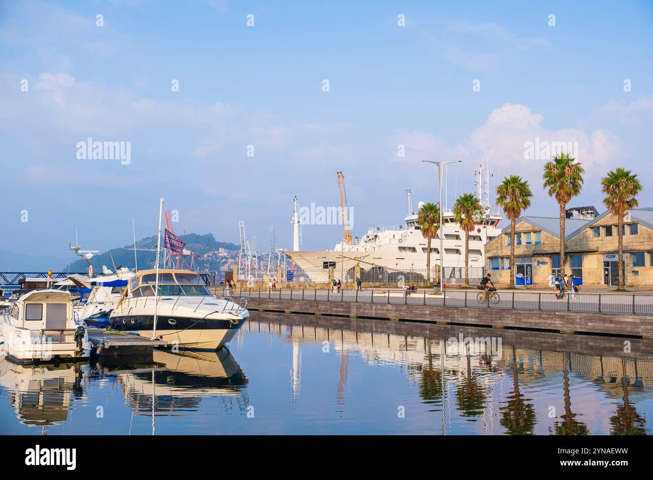 Spanien, Galicien, Vigo, Hafengebiet Beiramar, der Yachthafen in der Ria de Vigo Stockfoto