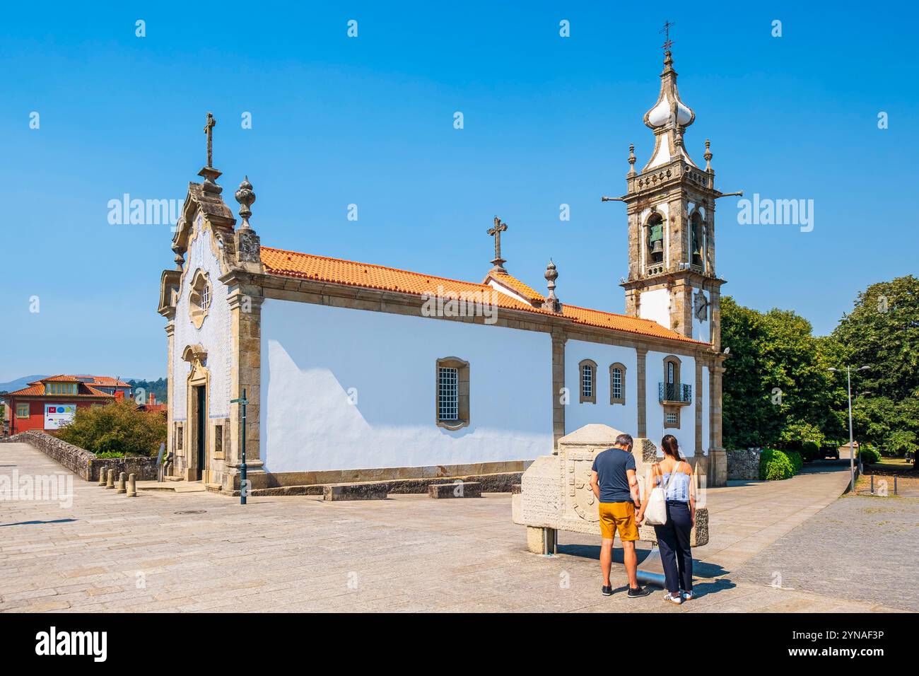 Portugal, nördliche Region, Ponte de Lima, Etappe auf dem portugiesischen Zentralweg, einer der Wege in Richtung Santiago de Compostela, Kirche Santo Antonio da Torre Velha Stockfoto